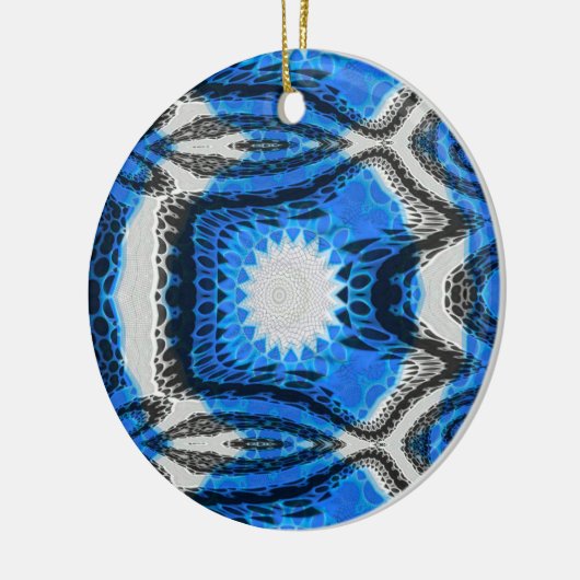 atoomblauw keramisch ornament (Links)