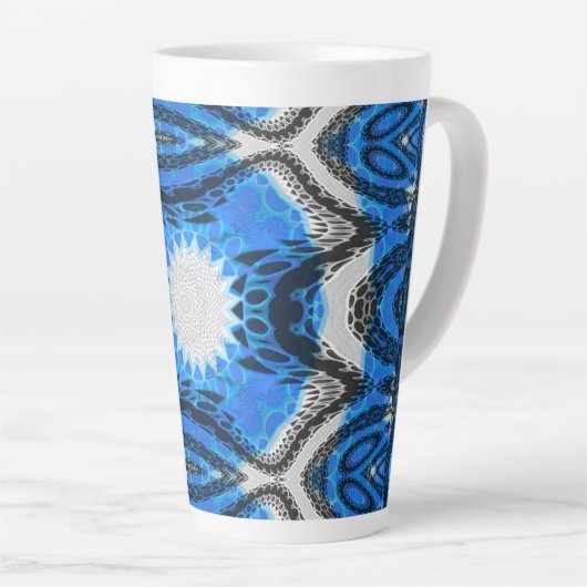 atoomblauw latte mok (Rechterhoek)