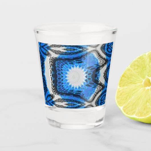 atoomblauw shot glas (Voorkant)