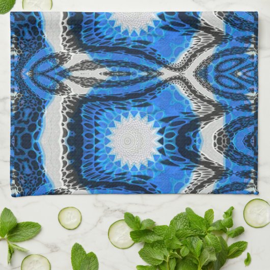 atoomblauw theedoek (Gevouwen)