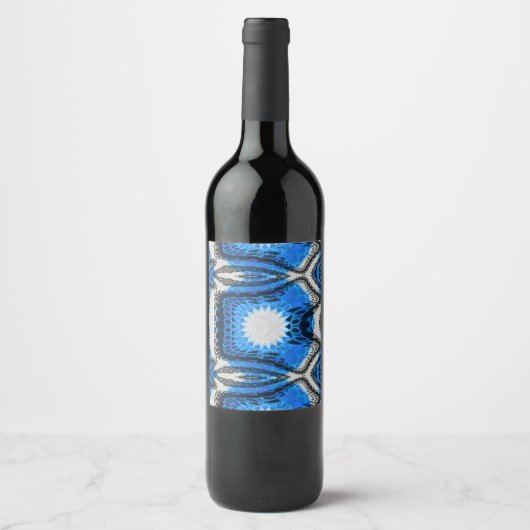 atoomblauw wijn etiket (Voorkant)