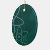 AtoomBlauwgroen Keramisch Ornament (Links)