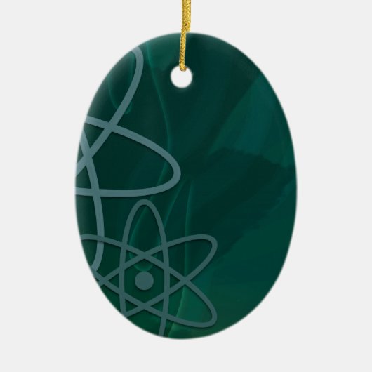 AtoomBlauwgroen Keramisch Ornament (Voorkant)