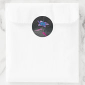 atoombloem ronde sticker (Tas)