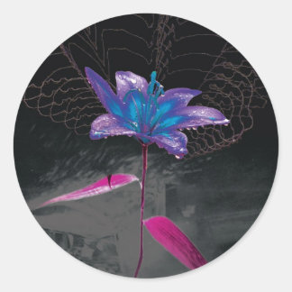 atoombloem ronde sticker