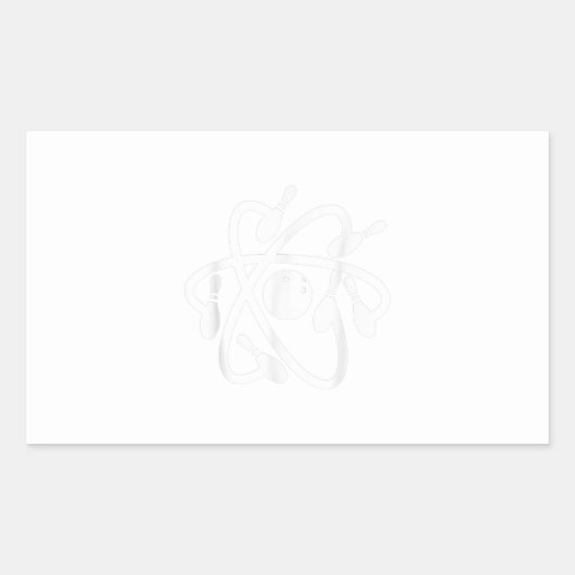atoombowling grappige wetenschap bowling rechthoekige sticker (Voorkant)