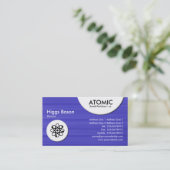 atoomcirkels - Blauw geborsteld textiel Visitekaartje (Staand voorkant)