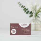 atoomcirkels - bruine ingegraveerde textuur visitekaartje (Staand voorkant)