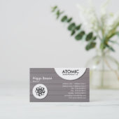 atoomcirkels - geborsteld metaal II-textiel Visitekaartje (Staand voorkant)