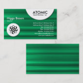 atoomcirkels - groene geborstelde structuur visitekaartje (Voorkant / Achterkant)