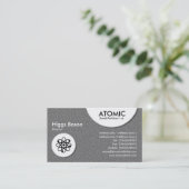 atoomcirkels - Mid Grey Embossed Textuur Visitekaartje (Staand voorkant)