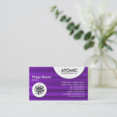 atoomcirkels - Paarse geborsteld textiel Visitekaartje (Staand voorkant)