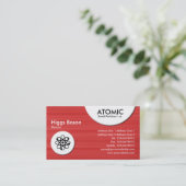 atoomcirkels - Rode borstelstructuur Visitekaartje (Staand voorkant)