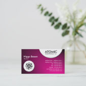 Atoomcirkels - Spotlit - Hot Pink Visitekaartje (Staand voorkant)