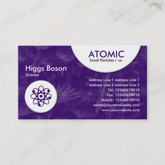 atoomcirkels - Violet Dandylion Textuur Visitekaartje (Voorkant)