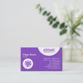 atoomcirkels - Violet ingegraveerde textuur Visitekaartje (Staand voorkant)