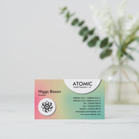 atoomcirkels - Zachte gradiënten Visitekaartje (Staand voorkant)