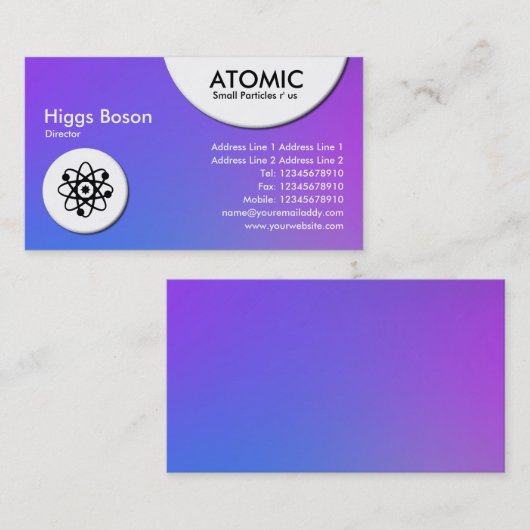 atoomcirkels - zachte verlopen visitekaartje (Voorkant / Achterkant)