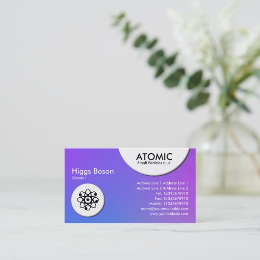 atoomcirkels - zachte verlopen visitekaartje (Staand voorkant)