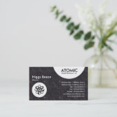 atoomcirkels - Zwarte denim Visitekaartje (Staand voorkant)