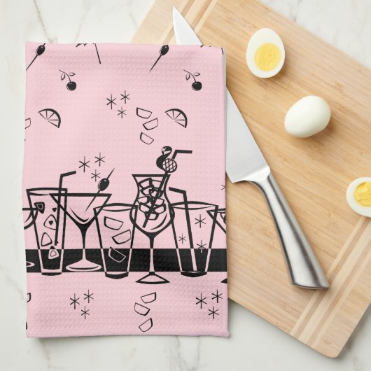 atoomcocktails op roze theedoek (Quarter Fold)