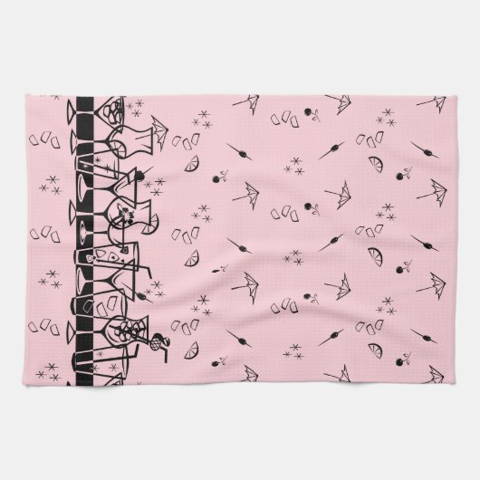 atoomcocktails op roze theedoek (Horizontaal)