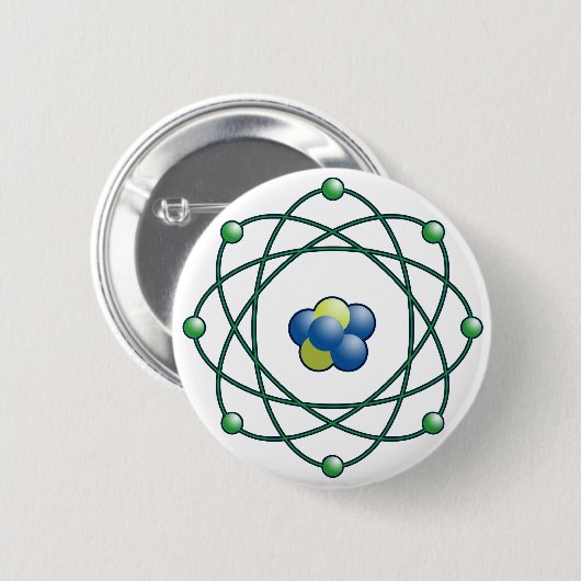 atoomdeeltjes ronde button 5,7 cm (Voorkant /achterkant)