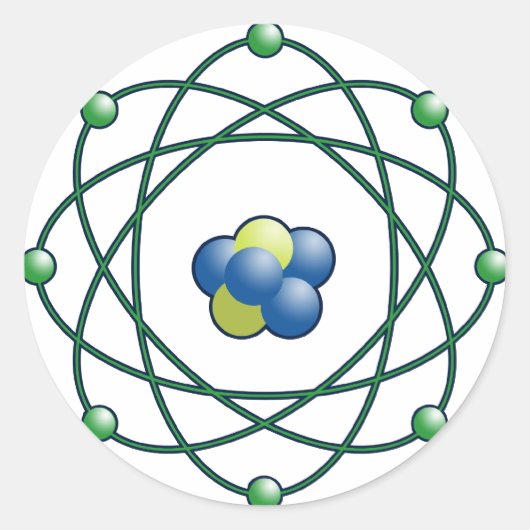 Atoomdeeltjes Ronde Sticker (Voorkant)