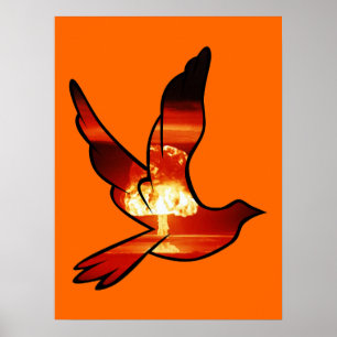 Atoomduif Paddenstoelwolk Print Poster Bord