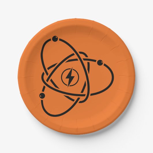 Atoomenergie Symbool Wetenschap en Technologie Papieren Bordje (Voorkant)