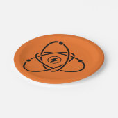 Atoomenergie Symbool Wetenschap en Technologie Papieren Bordje (Gekanteld)
