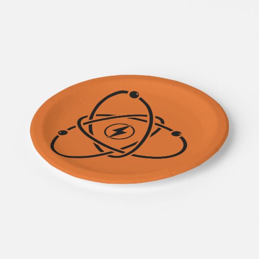 Atoomenergie Symbool Wetenschap en Technologie Papieren Bordje (Gekanteld)