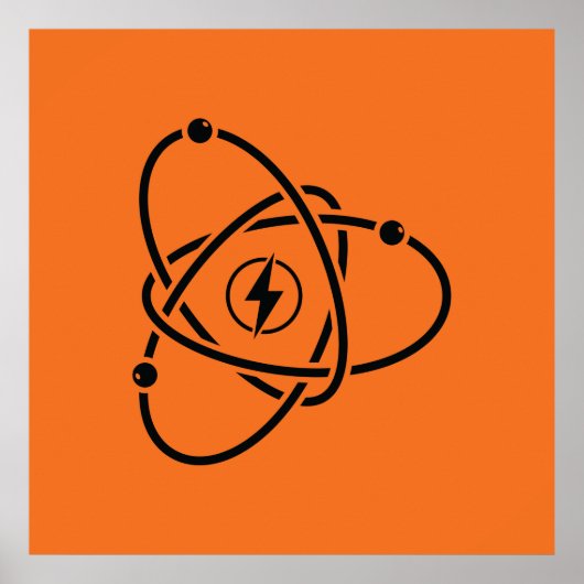 Atoomenergie Symbool Wetenschap en Technologie Poster (Voorkant)