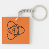 Atoomenergie Symbool Wetenschap en Technologie Sleutelhanger (Achterkant)