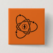 Atoomenergie Symbool Wetenschap en Technologie Vierkante Button 5,1 Cm (Voorkant)