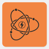 Atoomenergie Symbool Wetenschap en Technologie Vierkante Sticker (Voorkant)