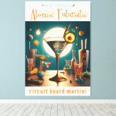 atoomfuturistische printplaat martini canvas afdruk (Insitu (Houten vloer))