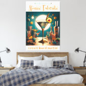 atoomfuturistische printplaat martini canvas afdruk (Insitu (Slaapkamer))