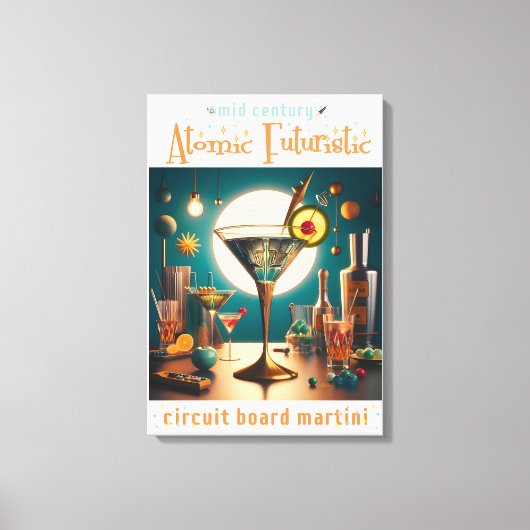 atoomfuturistische printplaat martini canvas afdruk (Voorkant)