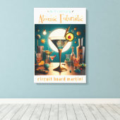 atoomfuturistische printplaat martini canvas afdruk (Insitu (Houten vloer))