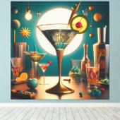 atoomfuturistische printplaat martini canvas afdruk (Insitu (Houten vloer))
