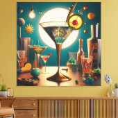 atoomfuturistische printplaat martini canvas afdruk (Insitu (Woonkamer))