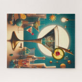 atoomfuturistische printplaat martini legpuzzel (Horizontaal)