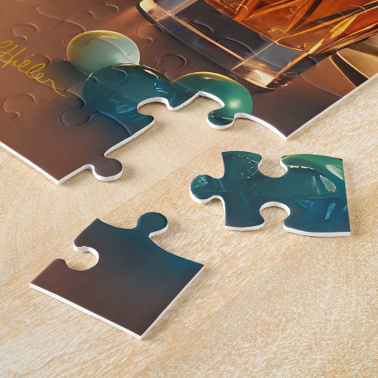 atoomfuturistische printplaat martini legpuzzel (Zijkant)