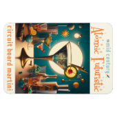 atoomfuturistische printplaat martini magneet (Horizontaal)