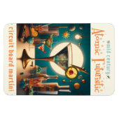 atoomfuturistische printplaat martini magneet (Horizontaal)