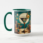 atoomfuturistische printplaat martini mok (Links)