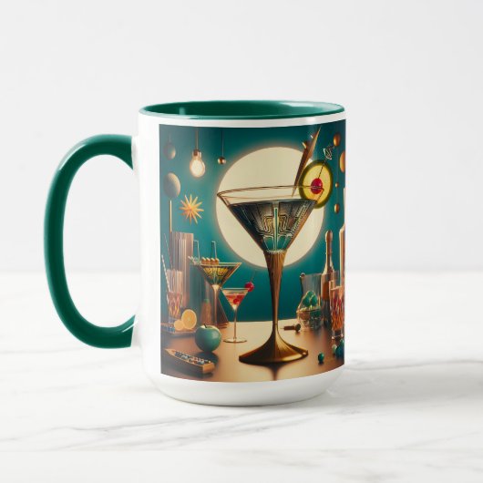 atoomfuturistische printplaat martini mok (Links)