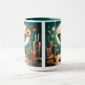 atoomfuturistische printplaat martini mok (Midden)