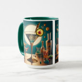 atoomfuturistische printplaat martini mok (Voorkant links)